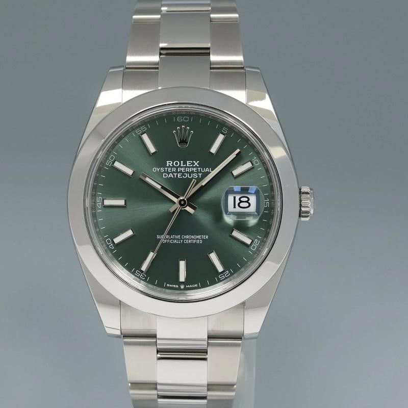 2026 NEW PAPERS Rolex DateJust 41 Steel 126300 Mint Green Oyster 41mm Watch Box - 2