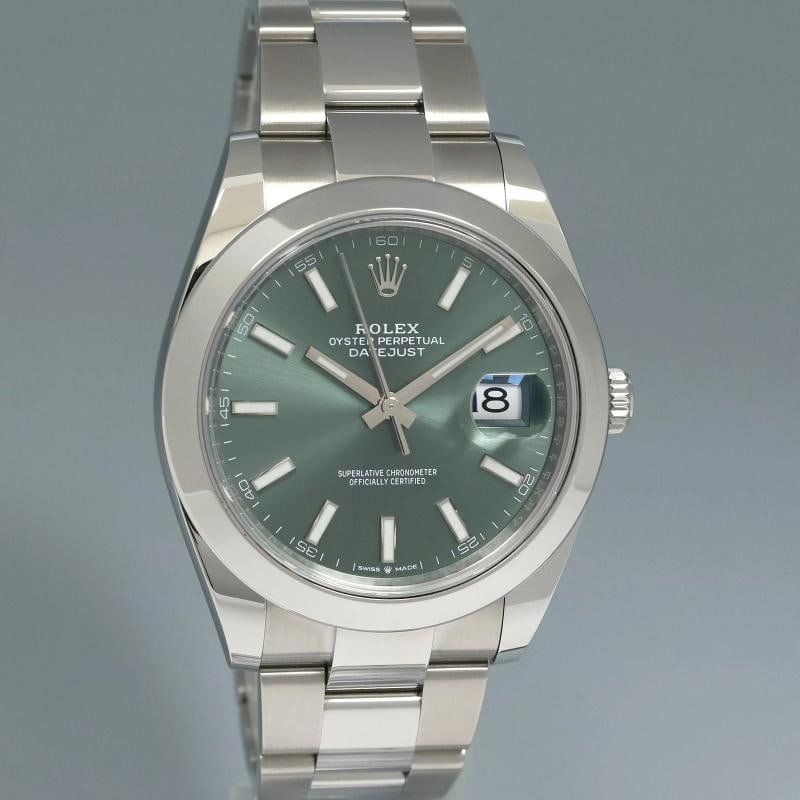 2026 NEW PAPERS Rolex DateJust 41 Steel 126300 Mint Green Oyster 41mm Watch Box - 3