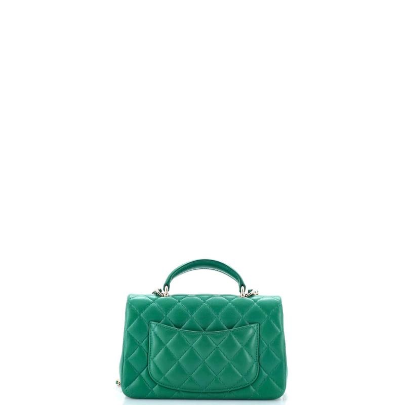 Chanel Classic Single Flap Top Handle Bag Quilted Lambskin Mini - 3
