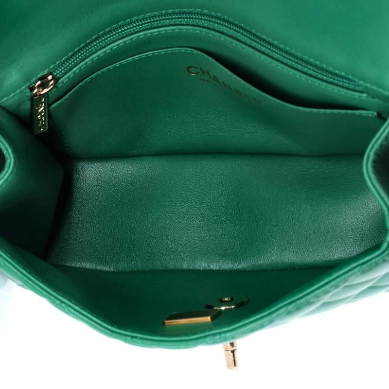 Chanel Classic Single Flap Top Handle Bag Quilted Lambskin Mini - 5