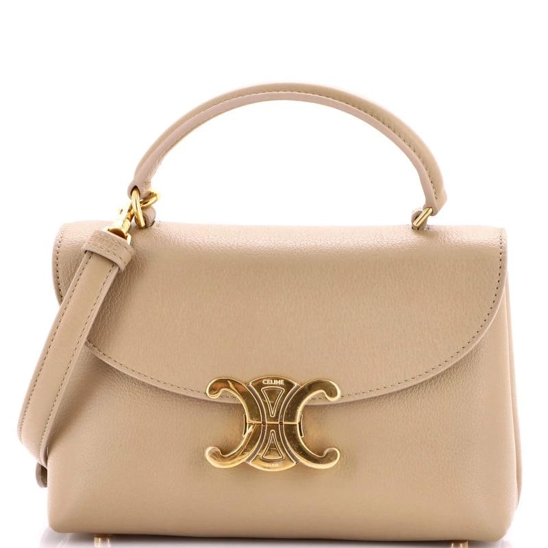 Celine Nino Top Handle Bag Leather Teen: Accessories: Dust Bag, With Strap Measurements: Height 5", Width 8", Depth 3". Condition: Pre-owned - Excellent,Brand: Celine,Exterior Material: Leather,Style: Top Handle,Exterior Color: