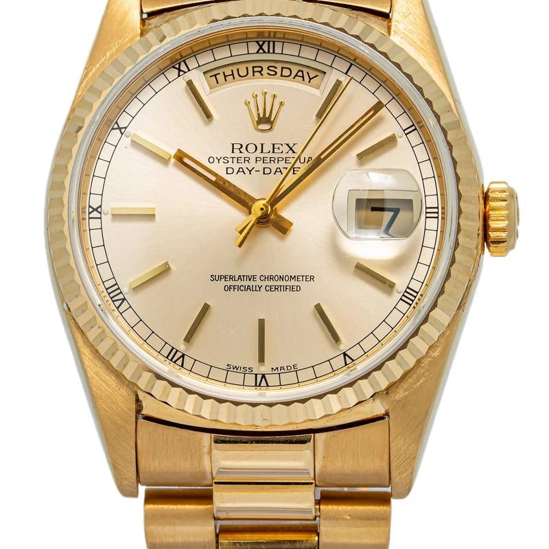 Rolex Day-Date 18238 18k Yellow Gold Champagne Dial Men's Watch 36mm - 2