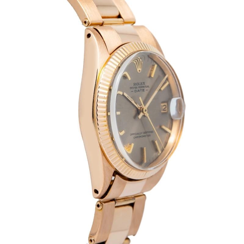 Rolex Oyster Perpetual 6627 Midsize 18k Rose Gold Silver Dial Auto Womens 31mm - 4