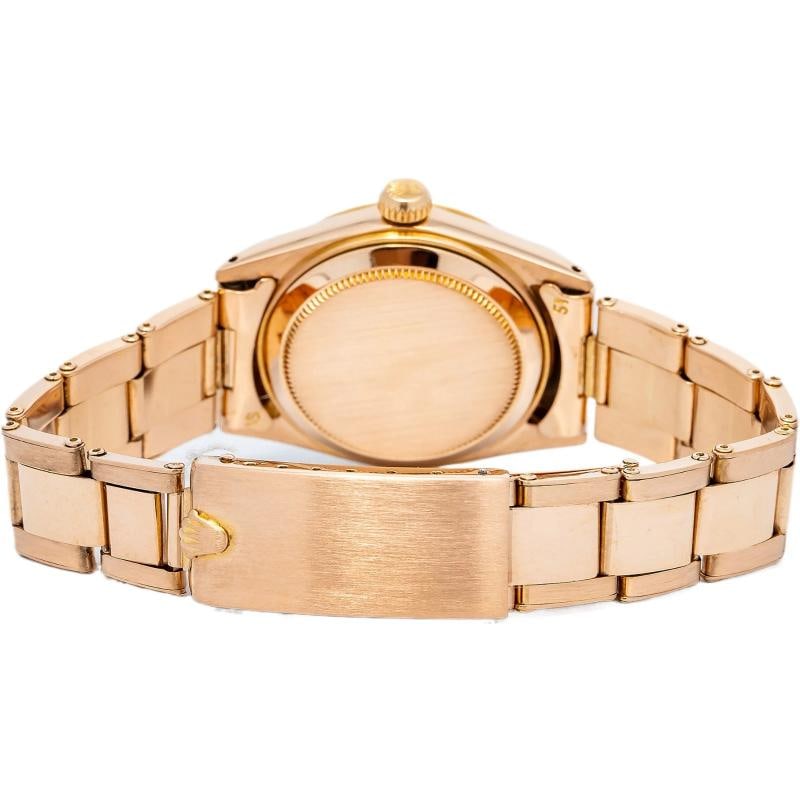 Rolex Oyster Perpetual 6627 Midsize 18k Rose Gold Silver Dial Auto Womens 31mm - 5