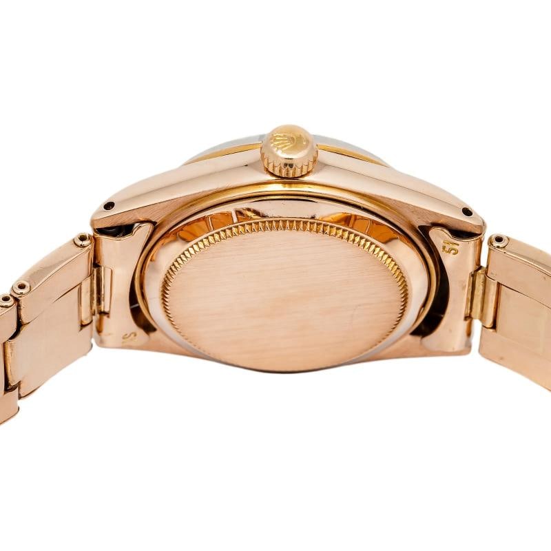 Rolex Oyster Perpetual 6627 Midsize 18k Rose Gold Silver Dial Auto Womens 31mm - 6