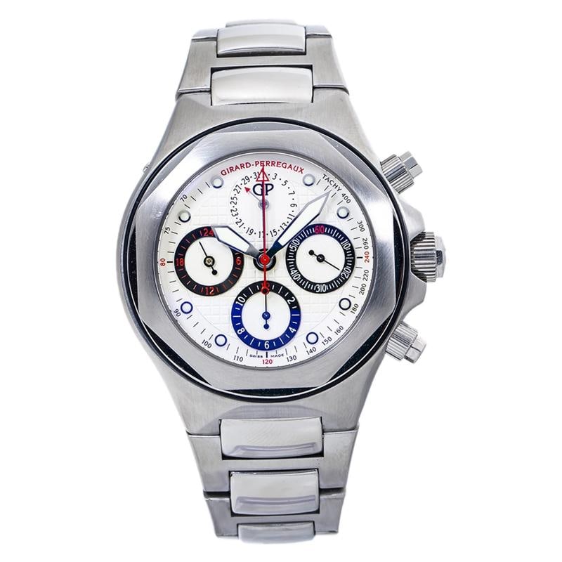 Girard Perregaux Laureato EVO3 80180.1.11.1111 Automatic SS Watch 44mm Box&Paper: Case Size 44mm Wrist Fit 7.75inches Box Yes Papers Yes Condition ¢â‚¬â€ Used - Good Full Specifications Brand Girard Perregaux Model Laureato EVO3 Customized No