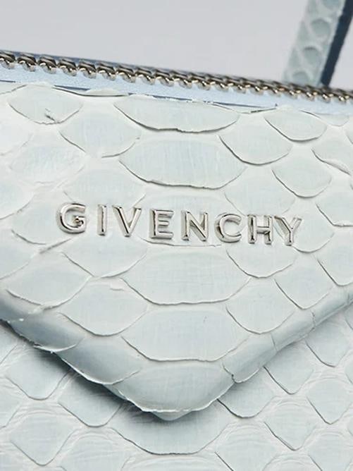 Givenchy Blue Clair Python Leather Small Antigona Bag - 6
