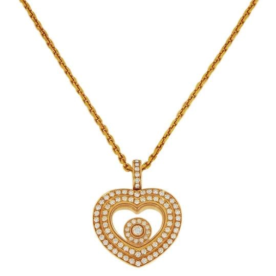Chopard Happy Hearts Diamond Rose Gold Pendant Necklace 18K - 11