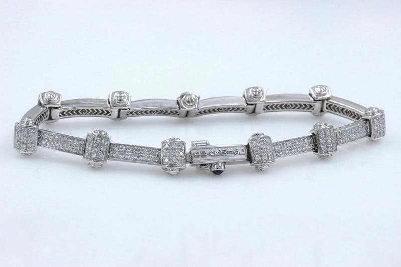PHILIPPE CHARRIOL 18k White Gold Pave Diamond Bracelet 1.00 tcw - 2