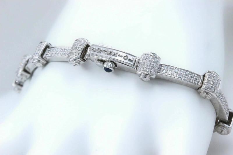PHILIPPE CHARRIOL 18k White Gold Pave Diamond Bracelet 1.00 tcw - 3