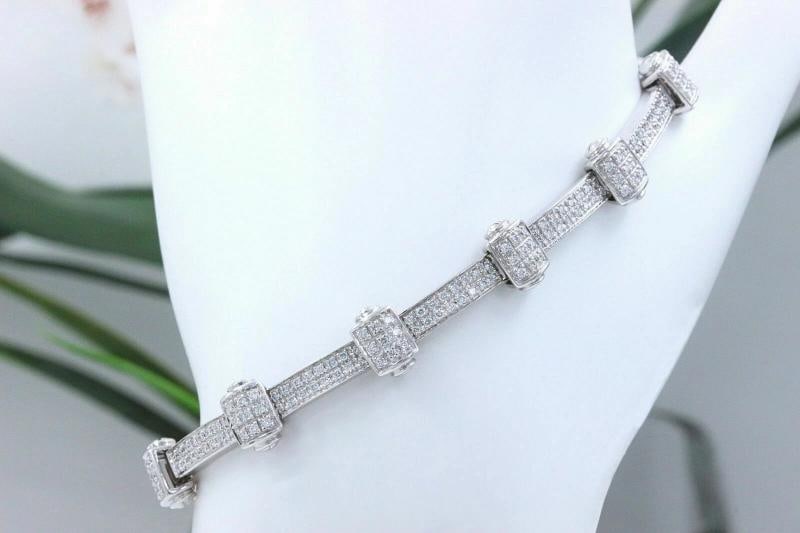 PHILIPPE CHARRIOL 18k White Gold Pave Diamond Bracelet 1.00 tcw - 6