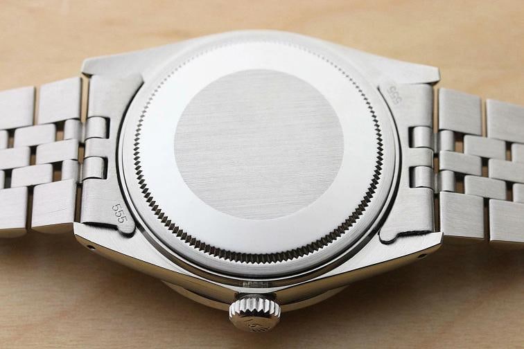 MENS ROLEX DATEJUST 16014 MOTHER OF PEARL RUBY DIAMOND 18K WHITE GOLD SS WATCH - 7