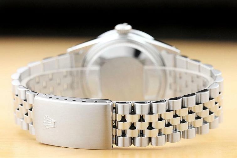 MENS ROLEX DATEJUST 16014 WHITE MOTHER OF PEARL DIAMOND SAPPHIRE QUICKSET WATCH - 6