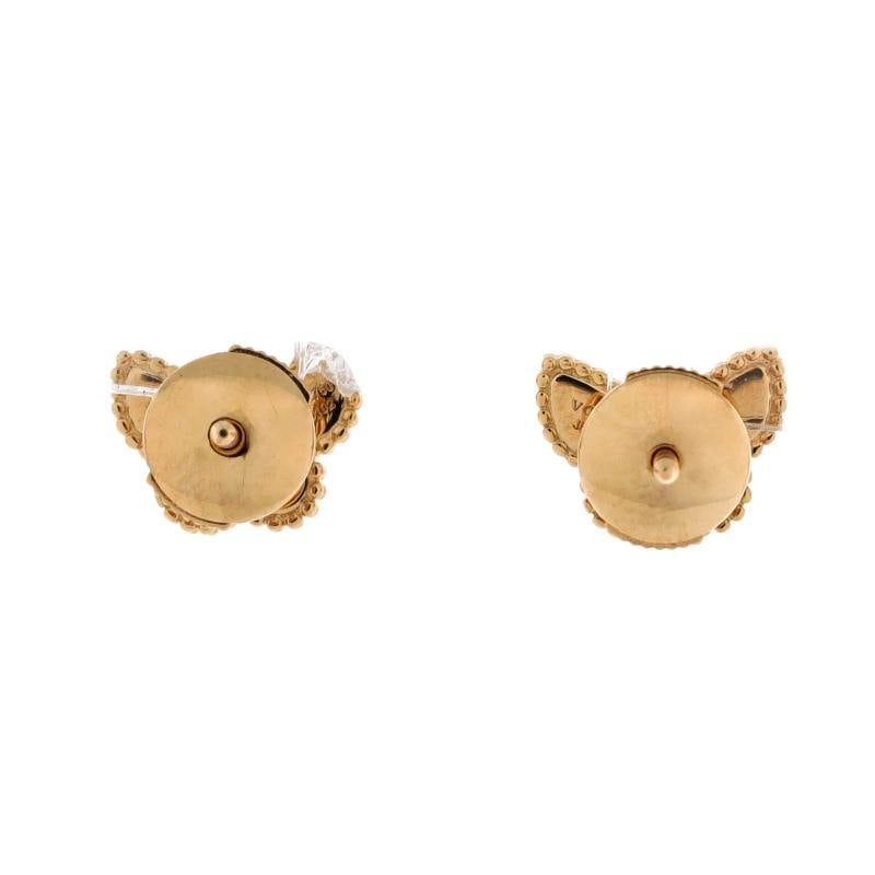 Van Cleef & Arpels Sweet Alhambra Butterfly Stud Earrings 18K Yellow Gold - 3