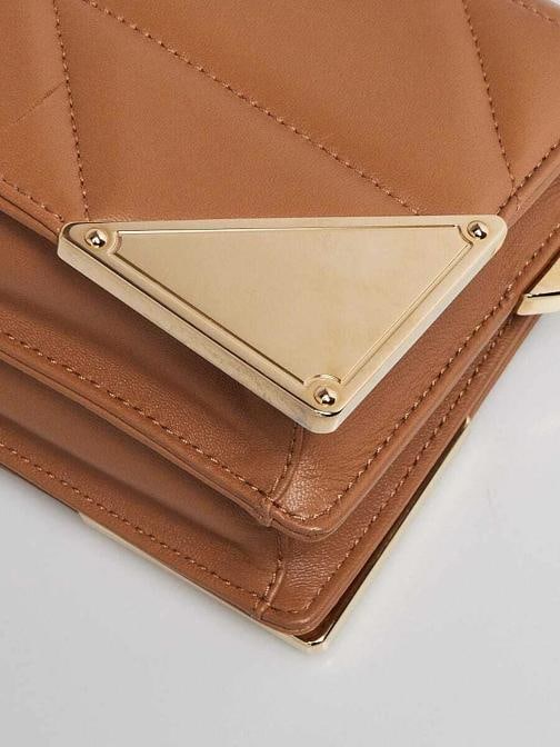 Prada Caramel Quilted Nappa Stitched Shoulder Bag 1BD333 - 4