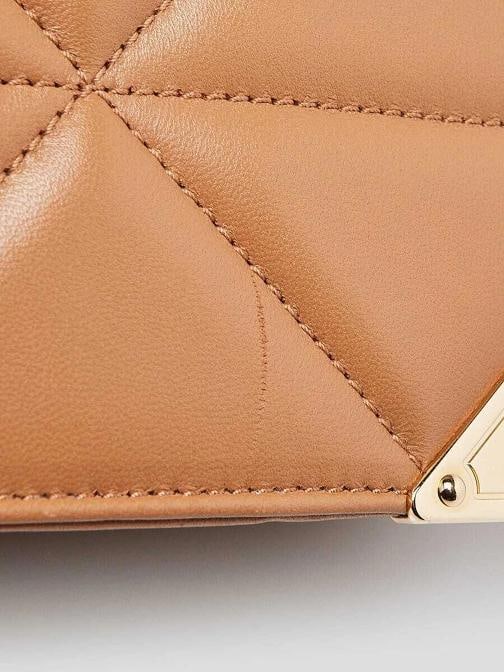 Prada Caramel Quilted Nappa Stitched Shoulder Bag 1BD333 - 6