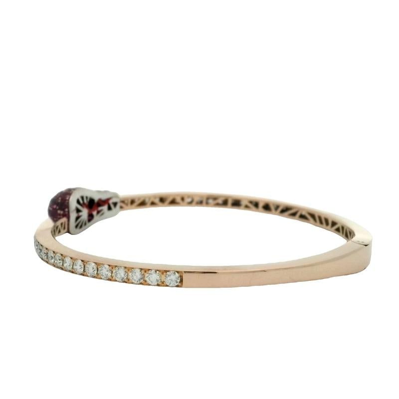 Vintage Ruby & Diamond Jacob & Co Match Cuff Bracelet In 18K Rose Gold - 11