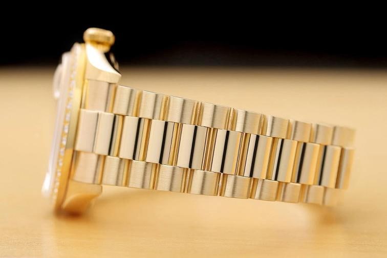 ROLEX MENS DAY-DATE PRESIDENT 1803 WHITE DIAL DIAMOND 18K YELLOW GOLD WATCH - 5