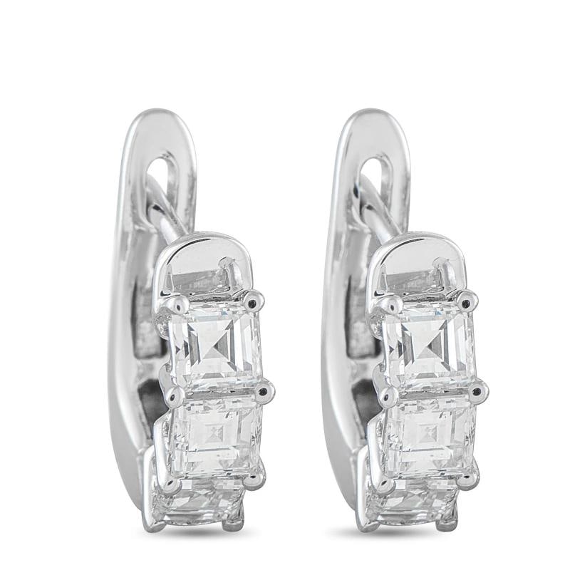 18K White Gold 1.10ct Diamond Earrings: Condition: New with packaging: This item is brand new and has never been worn. It still has the original packaging. ,e,Main Stone: See Description,Metal: 18K White Gold,Metal Purity: 18K,Base Metal: