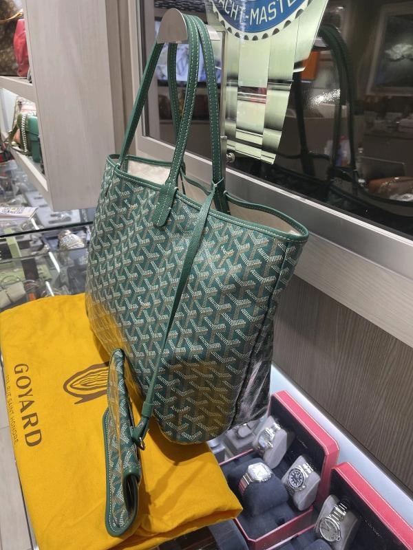 Goyard Green St. Louis Tote MM with Wristlet (2023) - 4