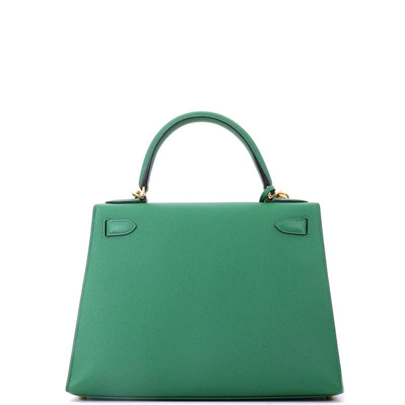 Hermes Kelly Handbag Green Epsom with Gold Hardware 28 - 4