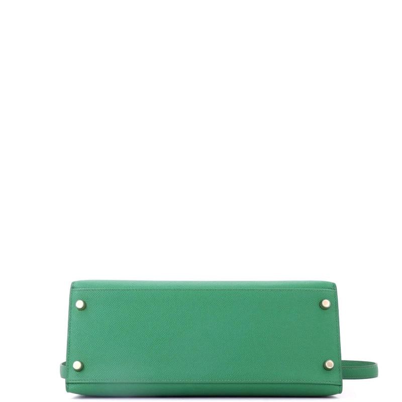 Hermes Kelly Handbag Green Epsom with Gold Hardware 28 - 5