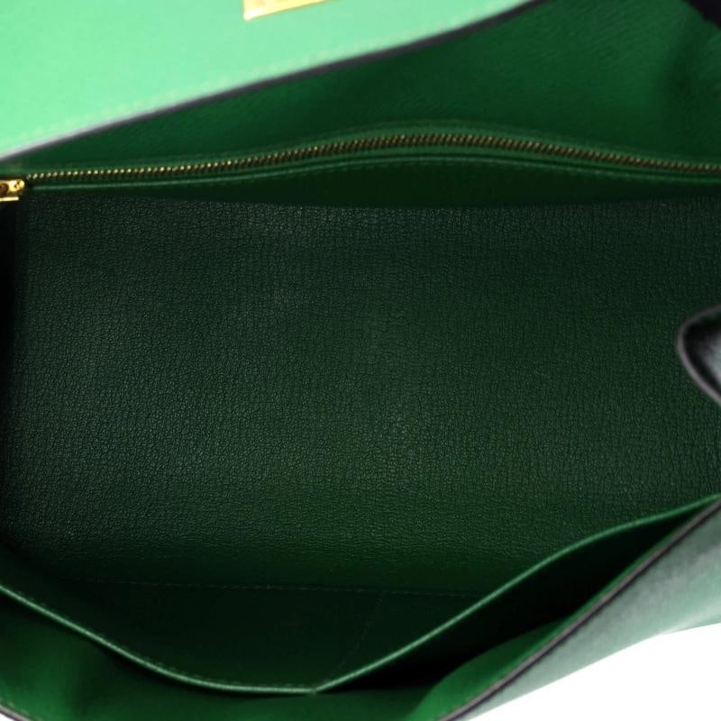 Hermes Kelly Handbag Green Epsom with Gold Hardware 28 - 6