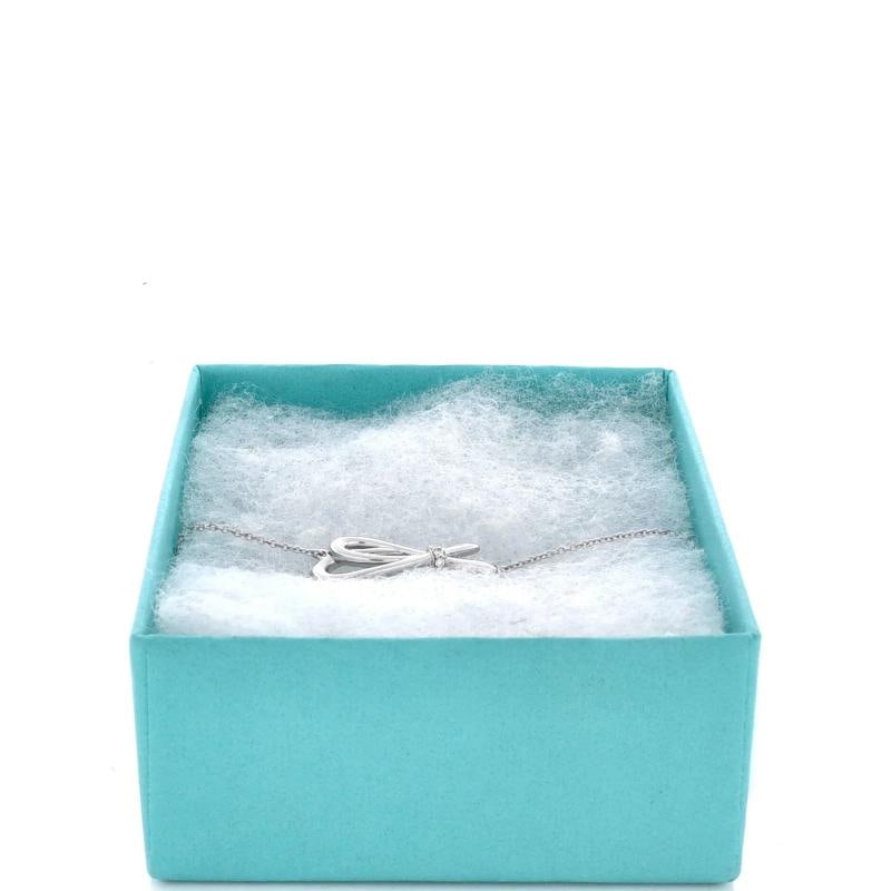 Tiffany & Co. Bow Knot Chain Bracelet 18K White Gold and Diamonds Small - 2