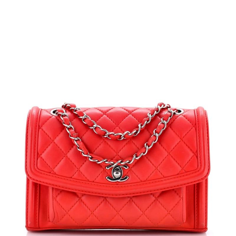 Chanel Geometric Flap Bag Quilted Lambskin Large: Measurements: Handle Drop 13", Height 8.5", Width 9", Depth 4.5", Strap Drop 23" . Condition: Pre-owned - Good,Brand: Chanel,Exterior Material: Leather,Style: Shoulder Bags,Exterior Color: