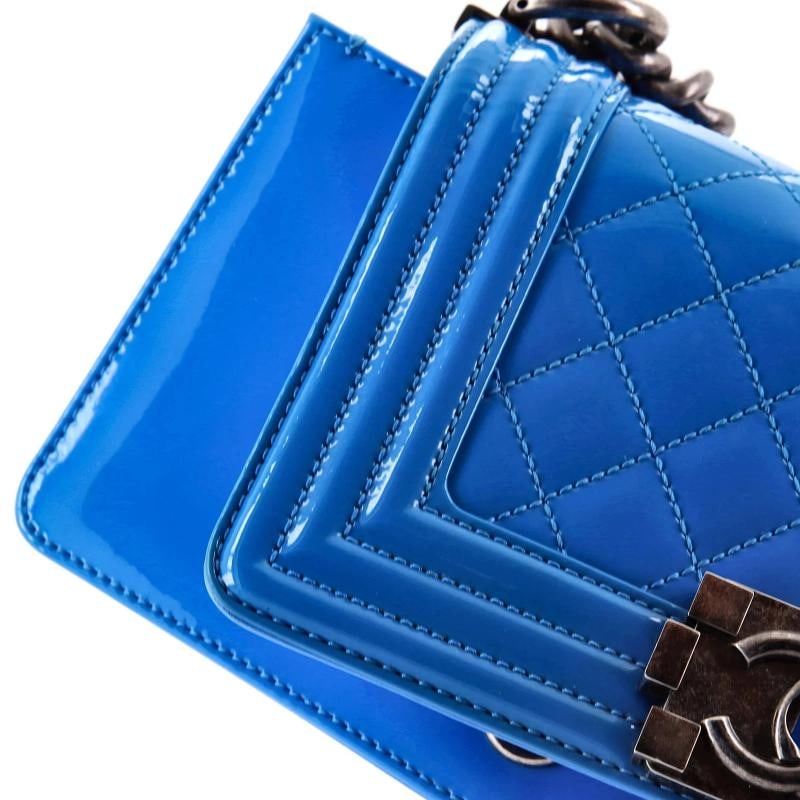 Chanel Boy Flap Bag Quilted Patent Small - 7