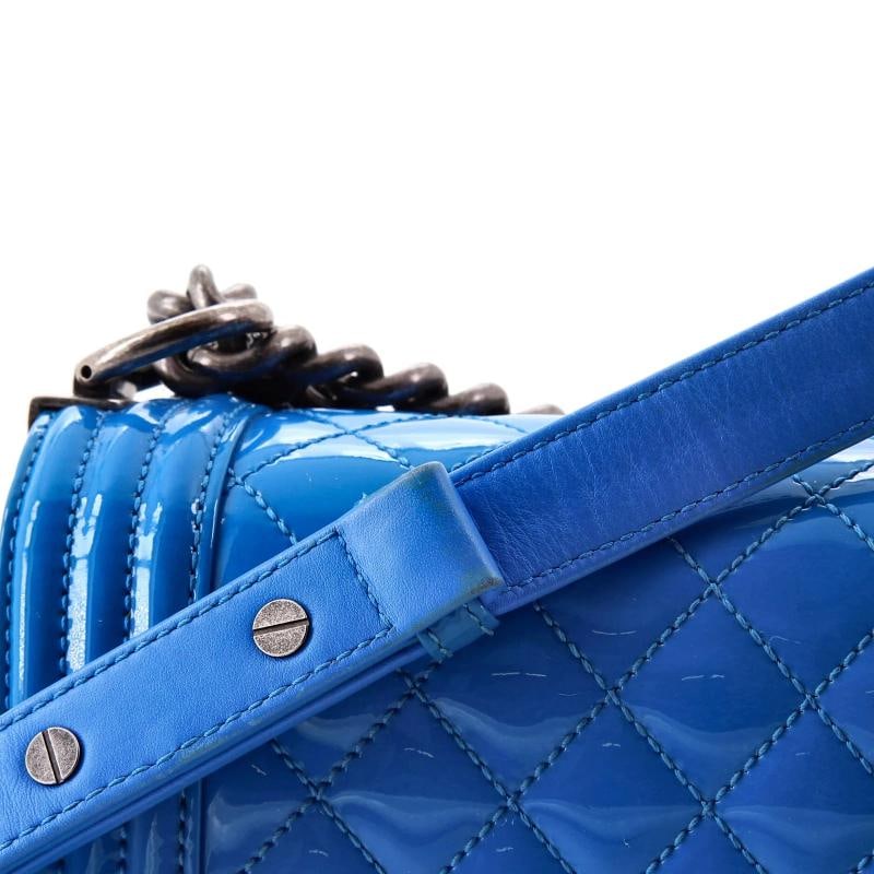 Chanel Boy Flap Bag Quilted Patent Small - 8