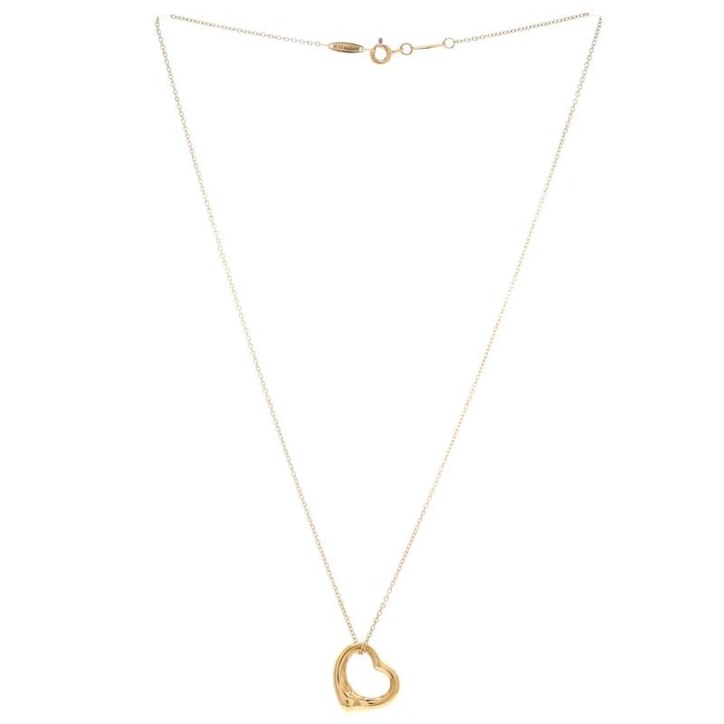 Tiffany & Co. Elsa Peretti Open Heart Pendant Necklace 18K Yellow Gold 16mm - 3