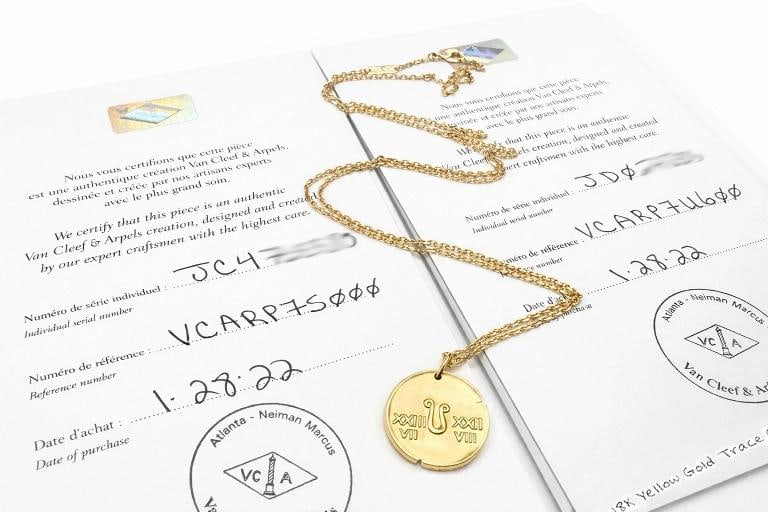 Van Cleef & Arpels Leo Zodiac Pendant Necklace 18K Yellow Gold 4600 COA Box - 12