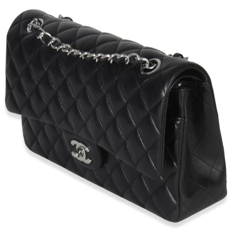 Chanel Black Quilted Lambskin Medium Classic Double Flap Bag - 2