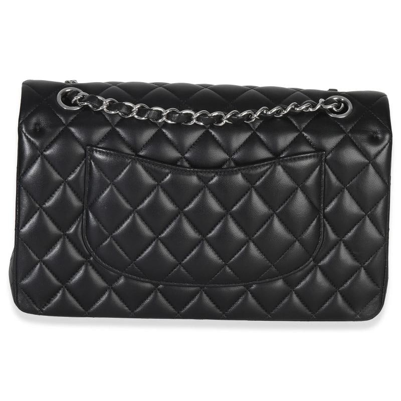 Chanel Black Quilted Lambskin Medium Classic Double Flap Bag - 4