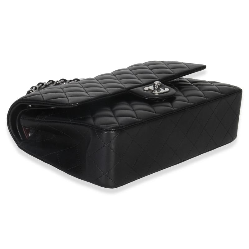 Chanel Black Quilted Lambskin Medium Classic Double Flap Bag - 7