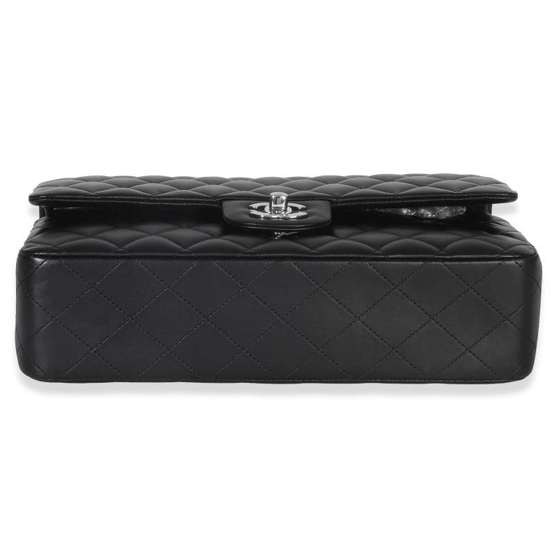 Chanel Black Quilted Lambskin Medium Classic Double Flap Bag - 8