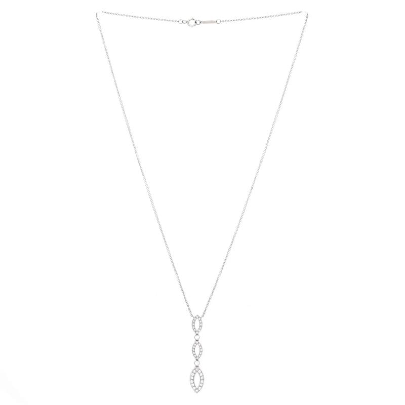 Tiffany & Co. Jazz Swing Drop Pendant Necklace Platinum with Diamonds - 2