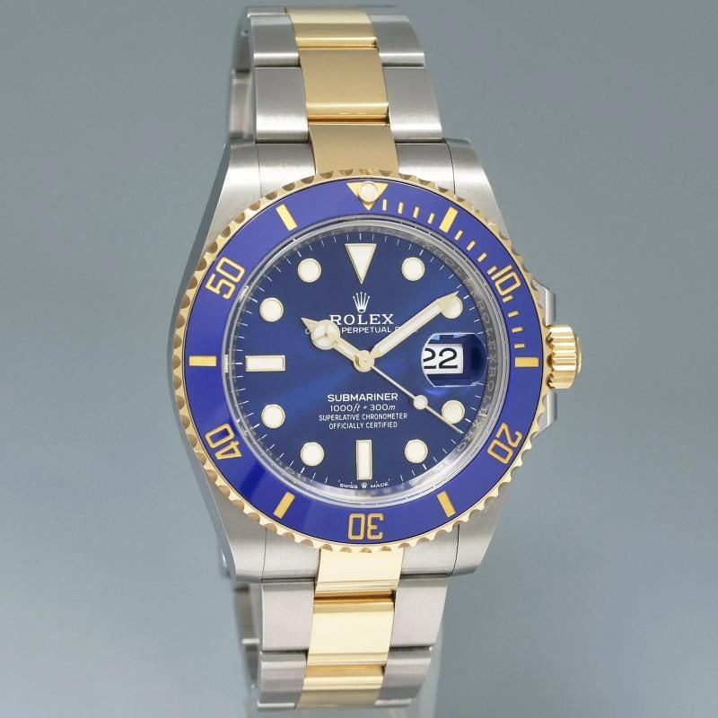 2022 NEW PAPERS Rolex Submariner 41mm Blue 126613LB Two Tone Yellow Gold Watch - 3