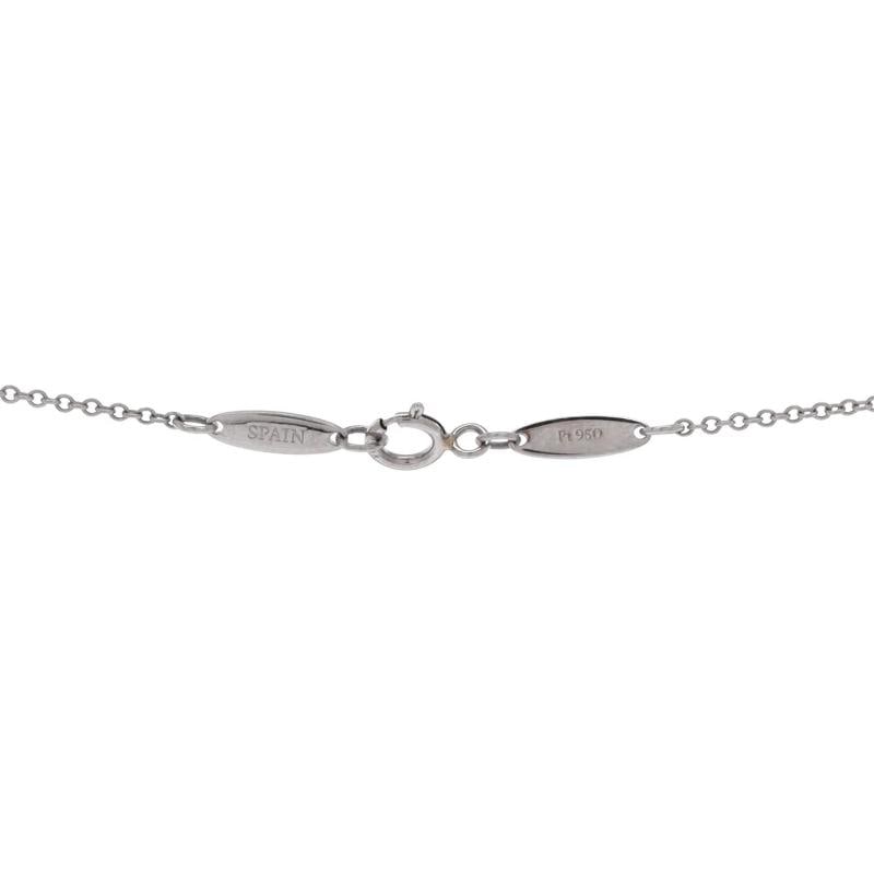 Tiffany & Co. Elsa Peretti Open Heart 5 Sapphires Pendant Necklace Platinum - 3