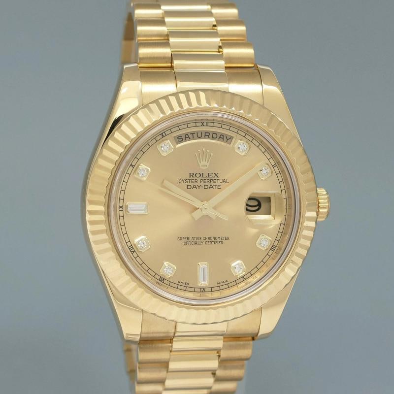 MINT PAPERS Rolex Day Date II President Yellow Gold Diamond 41mm 218238 Watch - 3