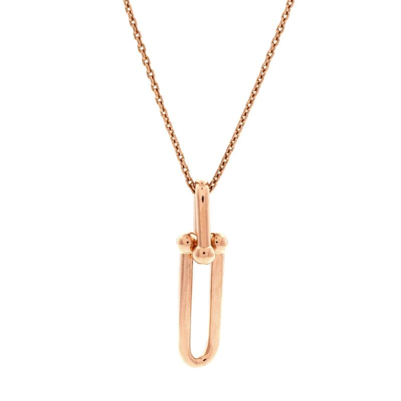 Tiffany & Co. HardWear Link Pendant Necklace 18K Rose Gold: Condition: Pre-owned - Good,Brand: Tiffany & Co.,Main Stone: Unknown,Metal: 18K Rose Gold,Metal Purity: 18K,Style: Pendant,Type: Necklace,Color: Rose Gold,Material: 18K Rose Gold Condition: Great.