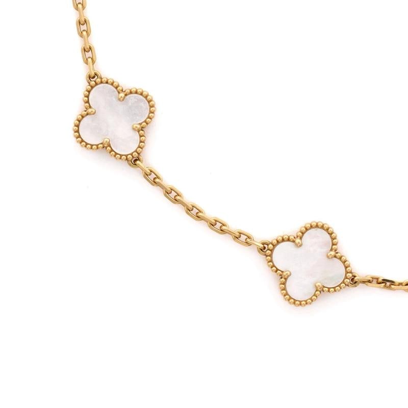 Van Cleef & Arpels Vintage Alhambra 10 Motifs Necklace 18K Yellow Gold - 4