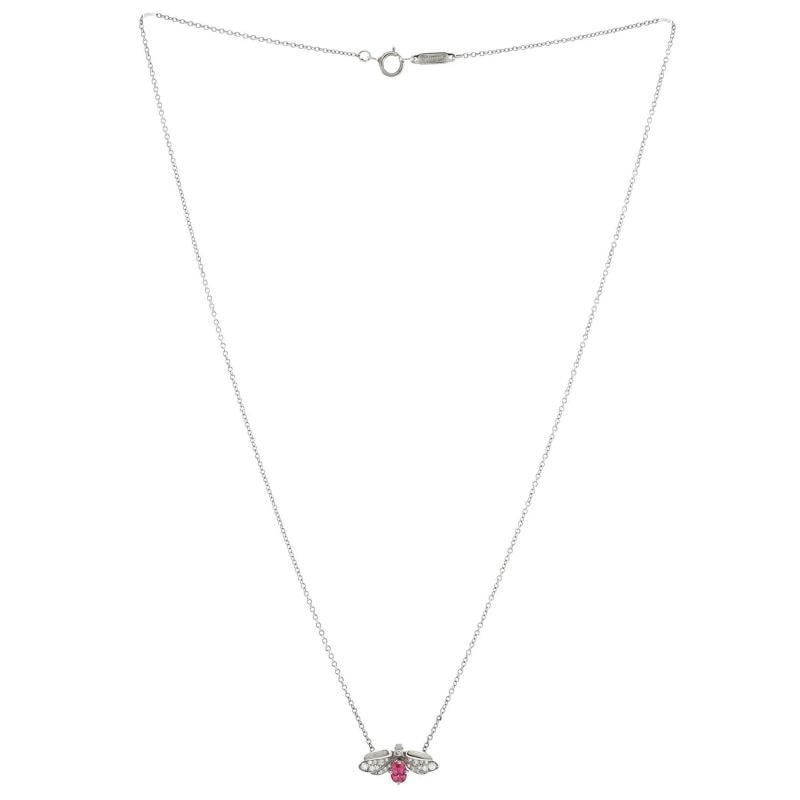 Tiffany & Co. Paper Flowers Firefly Pendant Necklace Platinum with Diamonds - 3