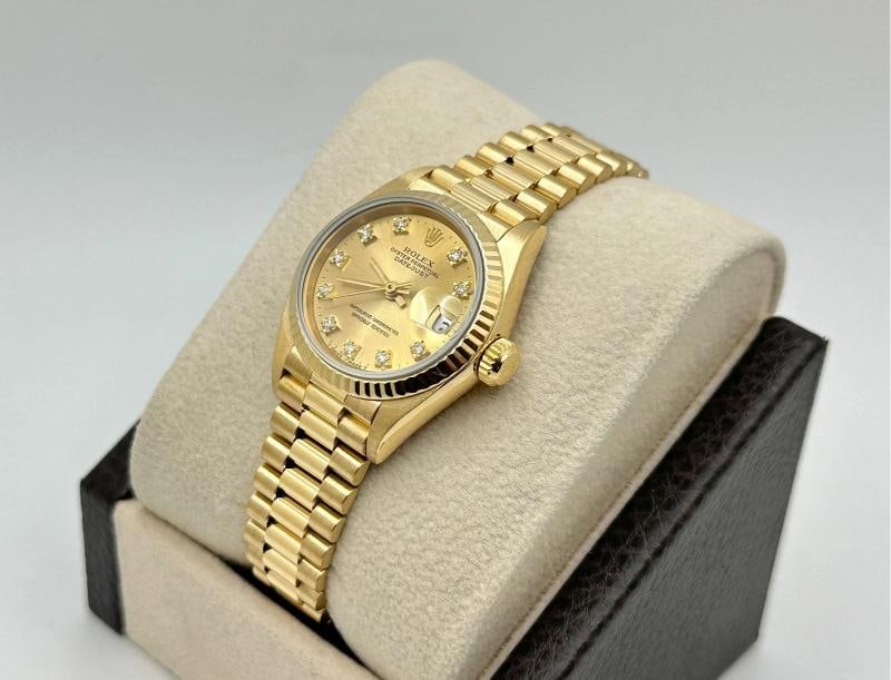 Rolex Ladies President Datejust 69178 Factory Diamond Dial 18K Yellow Gold - 3