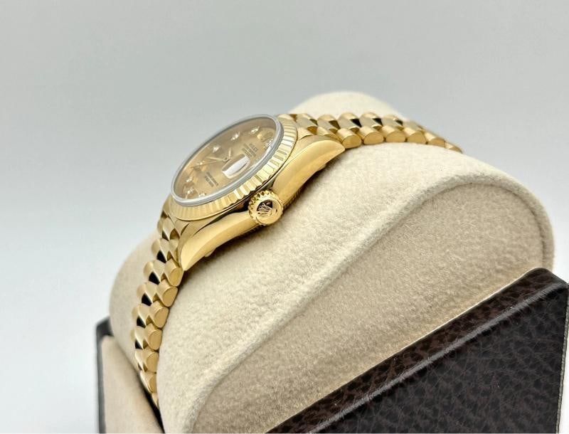 Rolex Ladies President Datejust 69178 Factory Diamond Dial 18K Yellow Gold - 4