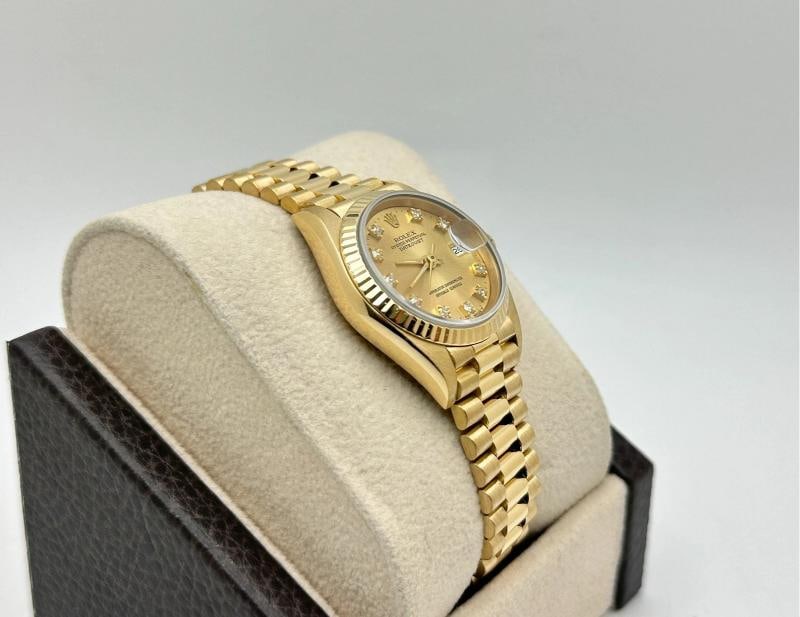 Rolex Ladies President Datejust 69178 Factory Diamond Dial 18K Yellow Gold - 5