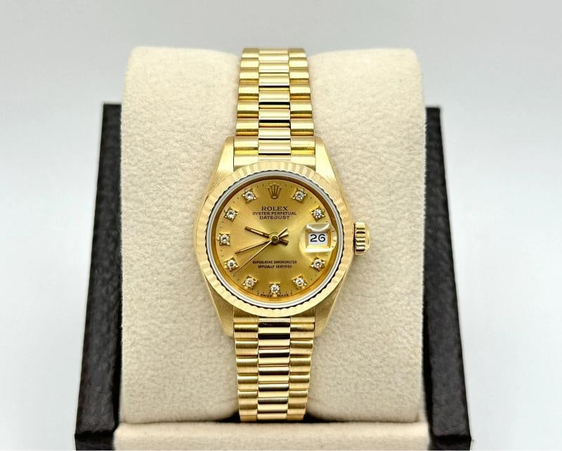 Rolex Ladies President Datejust 69178 Factory Diamond Dial 18K Yellow Gold - 7