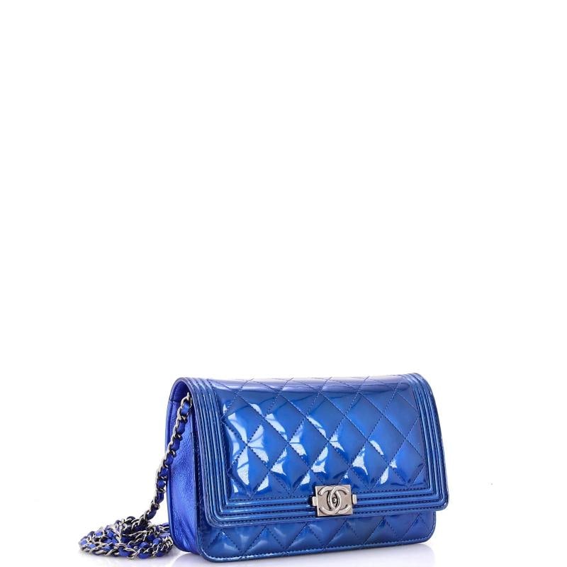 Chanel Boy Wallet on Chain Quilted Patent - 2