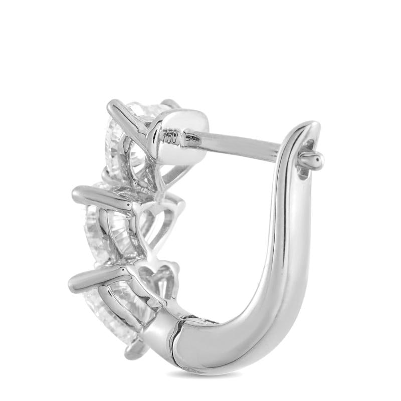 18K White Gold 3.0ct Diamond Earrings - 3